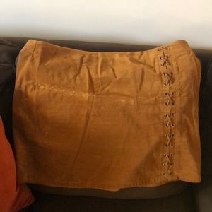 Suede mini skirt